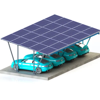 Installazione di staffe fotovoltaiche, staffe per pannelli solari, sistema di montaggio per posto auto coperto solare in alluminio zincato